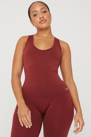 SCULPT SEAMLESS RACERBACK VEST - OXBLOOD RED MARL