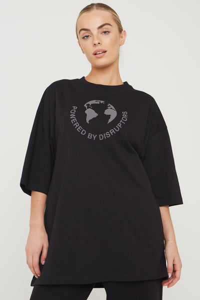 DISRUPTOR OVERSIZED GRAPHIC T-SHIRT- VINTAGE BLACK