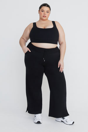 OFF DUTY WIDE LEG CLUB JOGGER - BLACK