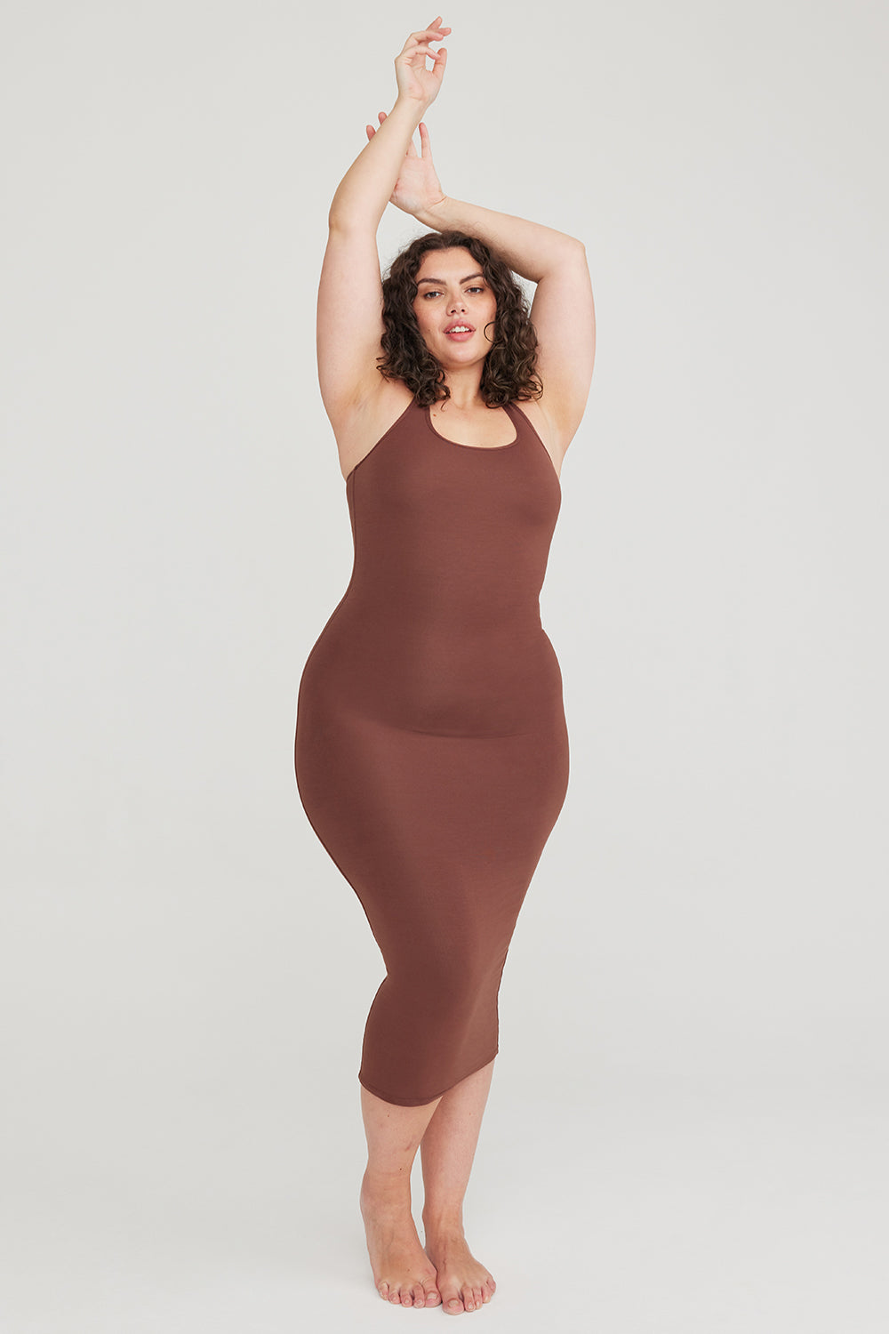 365 Racerback Bodycon Maxi Dress - Chocolate