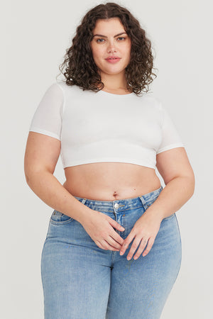 365 SHORT SLEEVE CROP T-SHIRT - COCONUT MILK