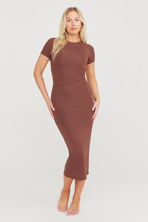 365 Racerback Bodycon Maxi Dress - Chocolate