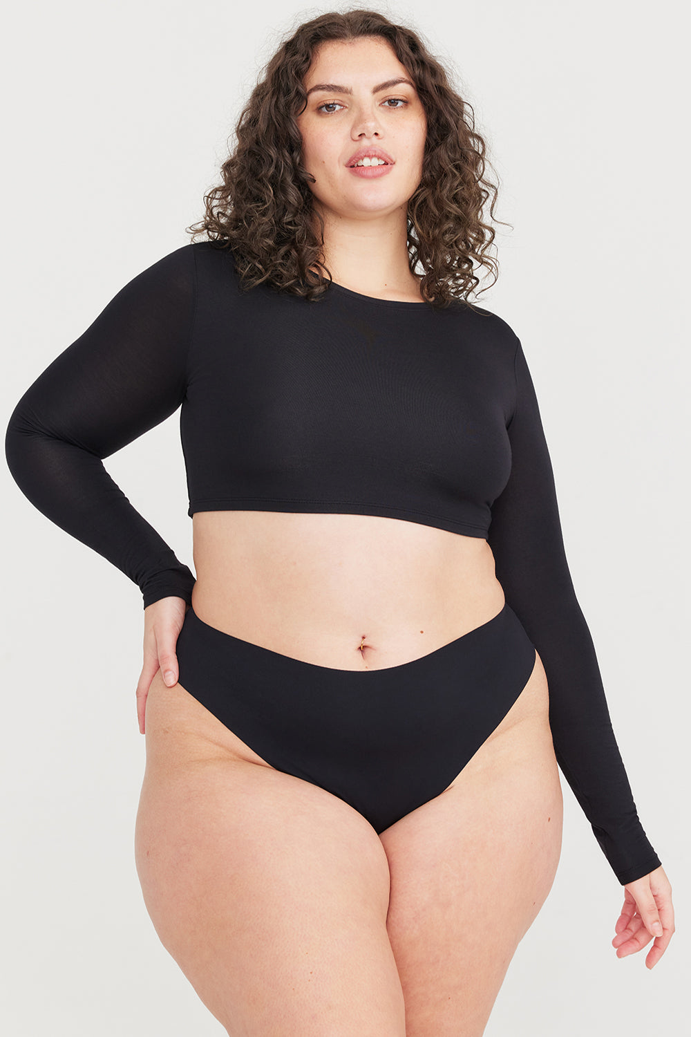 NO VPL THONG - SHADOW BLACK