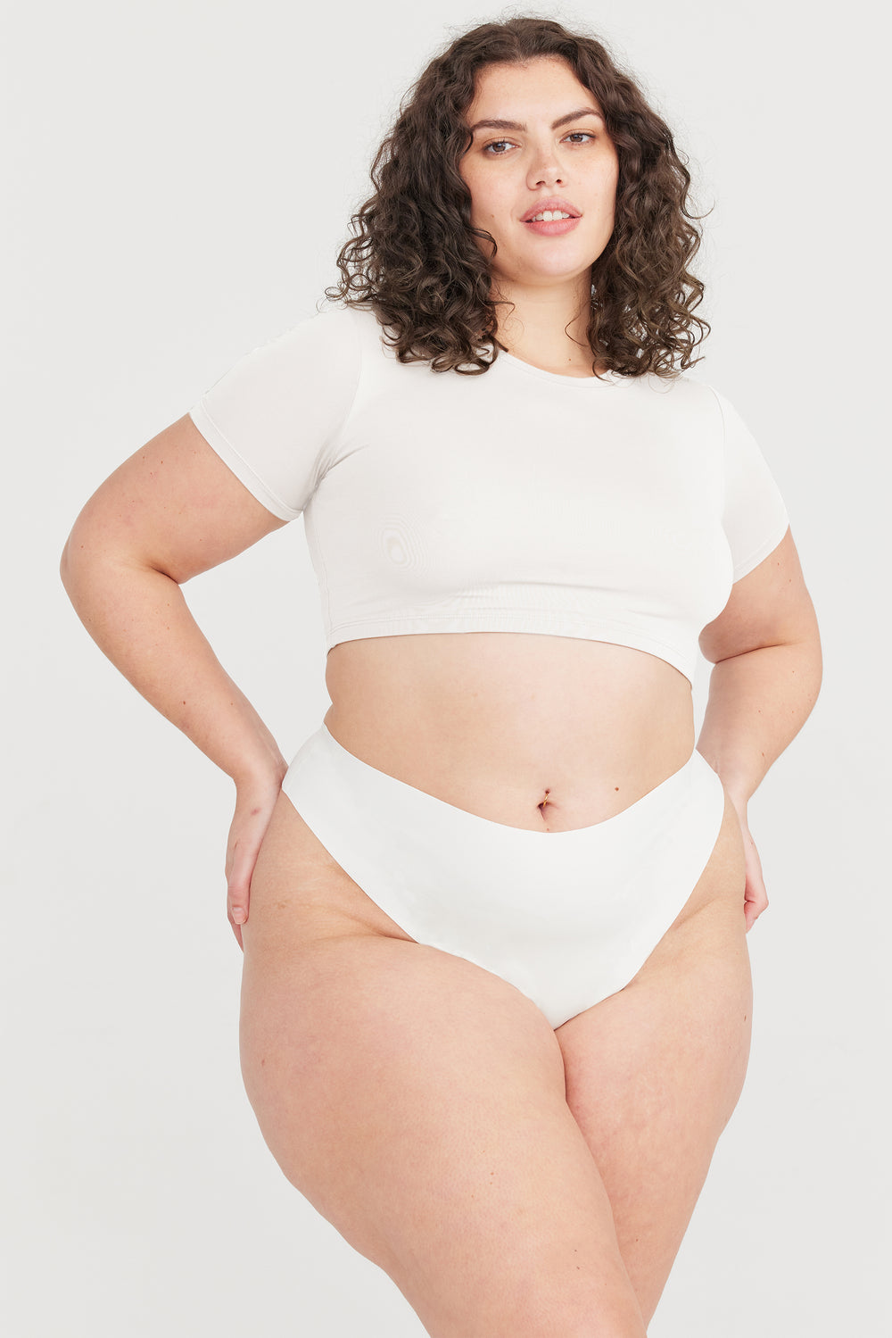 NO VPL HIGH WAISTED THONG - COCONUT MILK