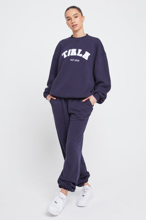 VOLLEY CLUB SWEATSHIRT WITH BORG LOGO - NAVY