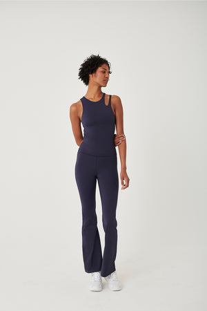 SkinLuxe Built-In Support Cut Out Shoulder Vest - Navy