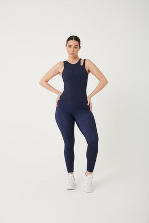 SKINLUXE HIGH WAISTED LEGGING - NAVY PRINT