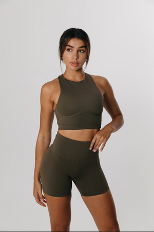 SKINLUXE HIGH NECK BRA - KHAKI