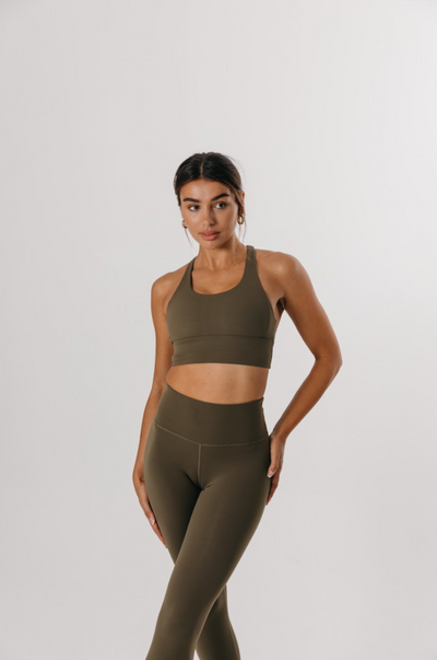 SKINLUXE TANK SPORTS BRA - KHAKI
