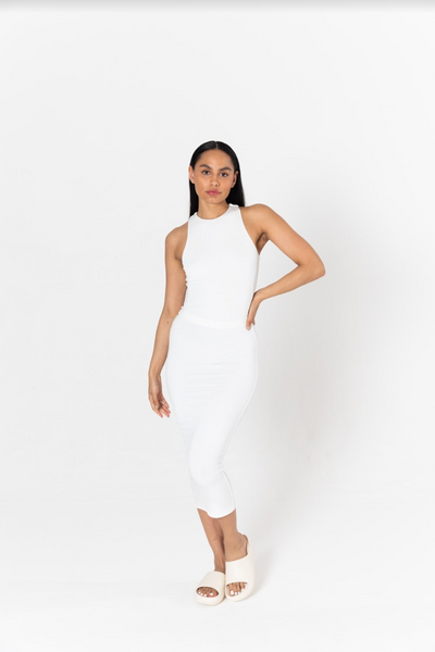 365 BODYCON MIDI SKIRT - COCONUT MILK