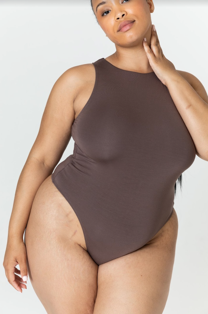 365 SCULPTING LOUNGE SCOOP BACK BODYSUIT - MOCHA – TALA