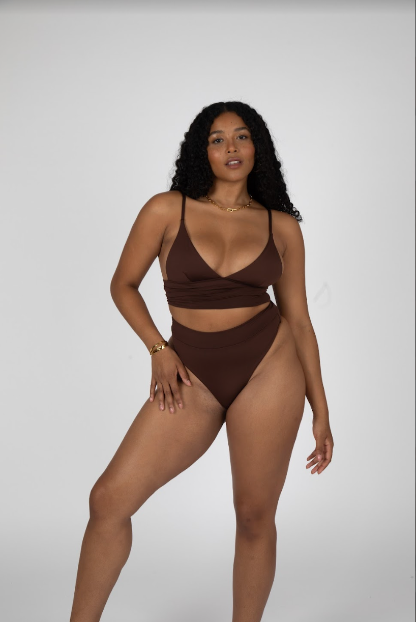 V Shape Bikini Bottom Brown