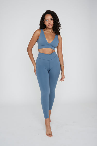 DAYFLEX WRAP HIGH WAISTED LEGGING - MINERAL BLUE