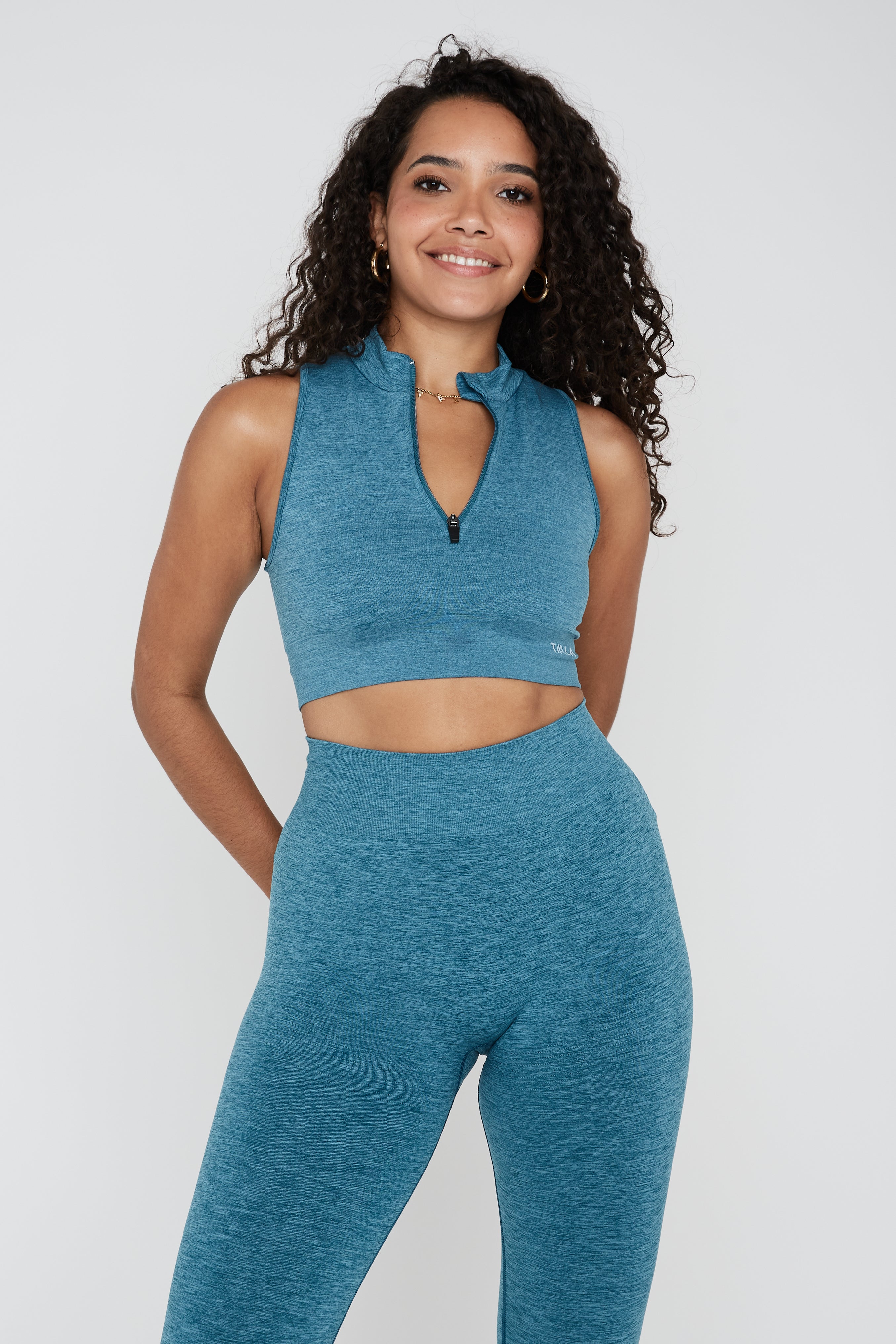 Sculpt Seamless Zahara Sports Bra - Teal Green Marl