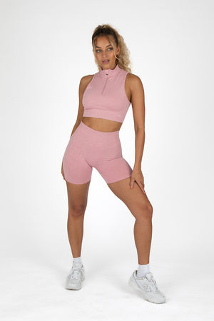 Sculpt Seamless Scrunch Cycling Shorts - Pink Marl