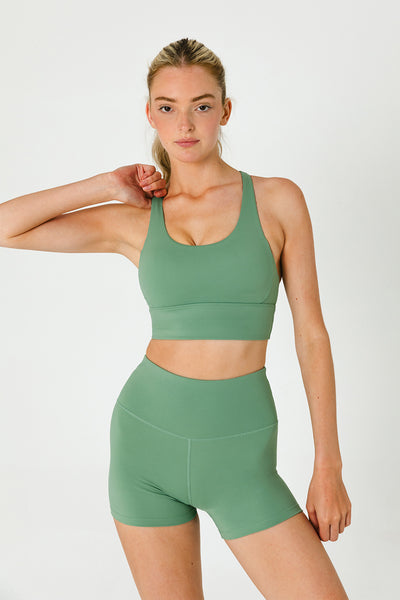 SKINLUXE HIGH WAISTED TRAINING SHORTS - JADE GREEN