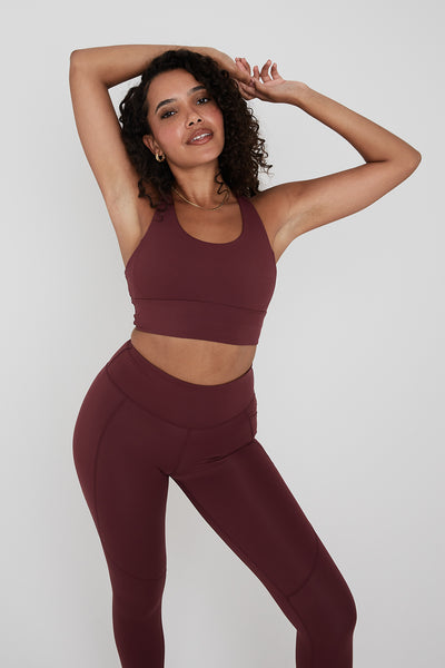 SKINLUXE TANK SPORTS BRA - DARK CHERRY