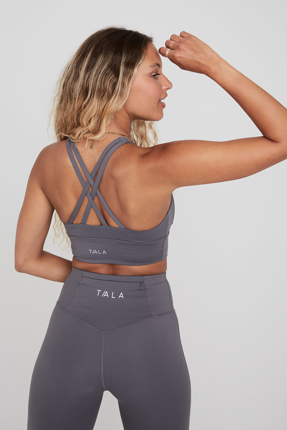 TALA Skinluxe tank medium support sports bra in pink exclusive to